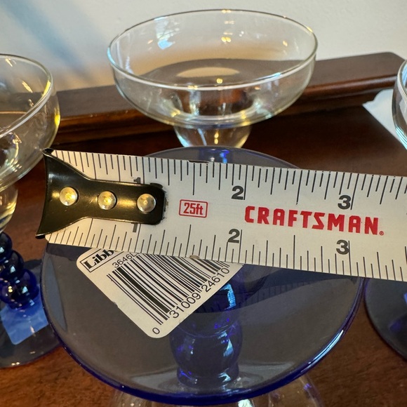 MCM LIBBEY METROPOLIS BLUE MARGARITA GLASSES STEMWARE - SET OF 4. NEW WITH TAGS - Picture 6 of 11
